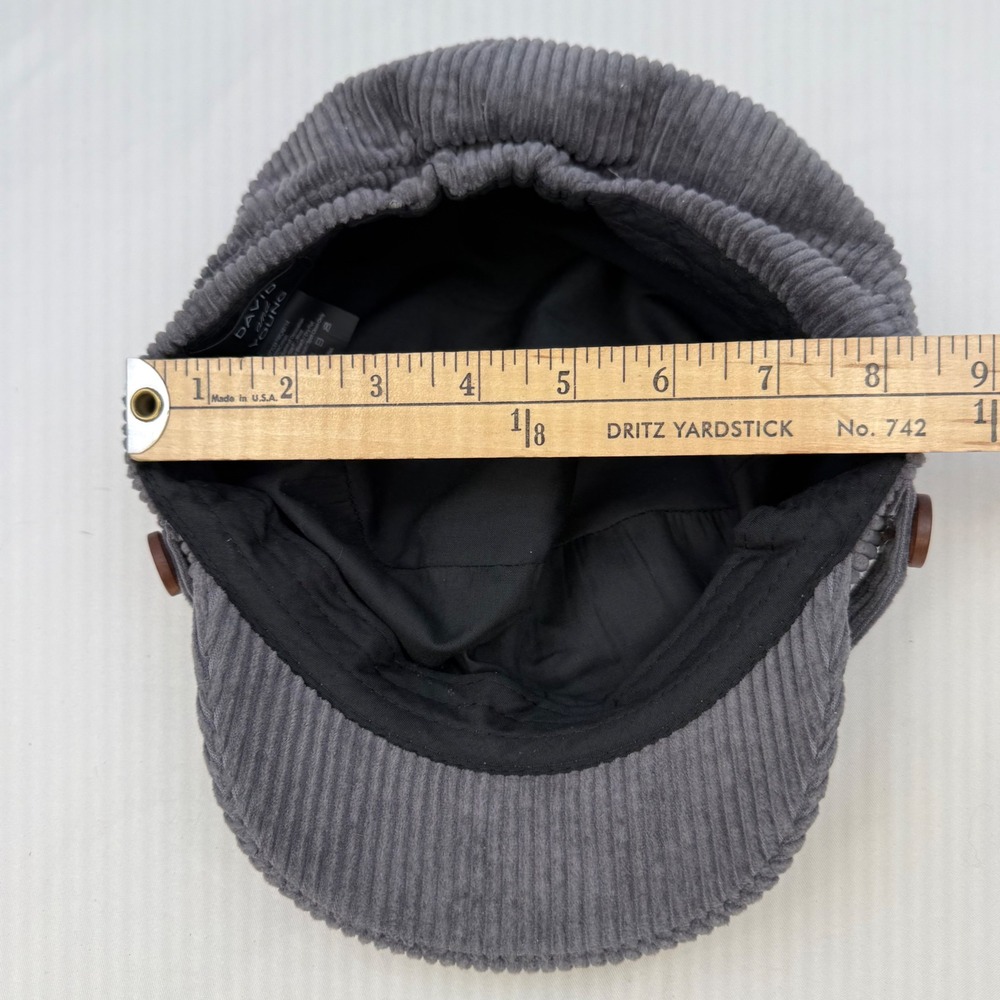 Vintage Y2K Gray Corduroy Newsboy Cap Baker Boy Hat FWCAB114 One Size - Picture 9 of 9